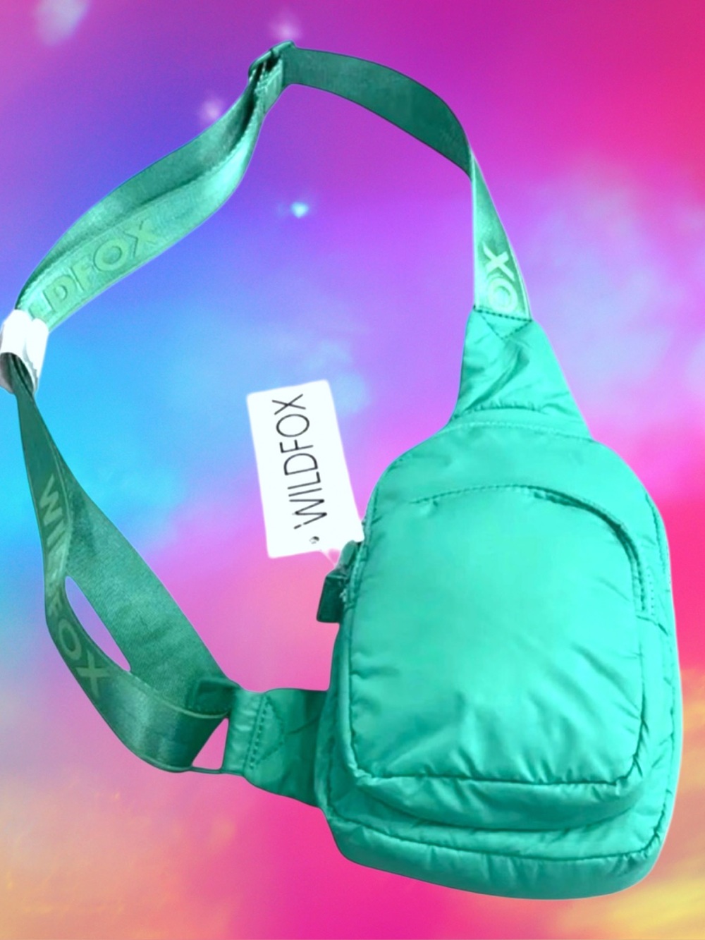 🆕WildFox Teal Green Double-Pocket Sling Bag❤️❤️MSRP: $78.00